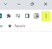 Le bouton des trois points verticaux, en haut à droite de Google Chrome
